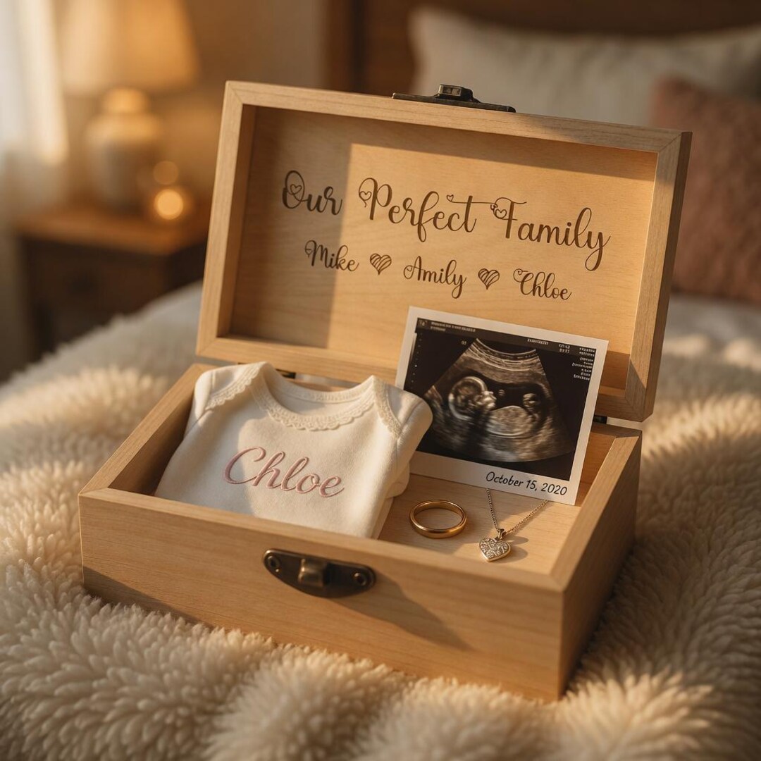 Engraved Wooden Keepsake Box With Lock: Personalized Memory Box - Etsy