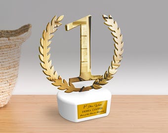 Custom Personalized Golden Award 1st Place trophy - Personalized Gift
