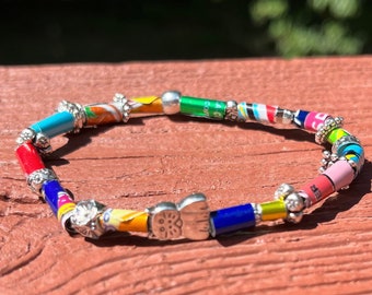 Soda Can Bead Bracelet with Charms *personalizable*