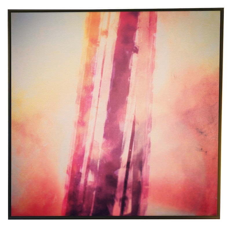 Large square abstract canvas print Pink and peach abstract wall art Abstract modern minimalist wall art in pretty pink and orange.