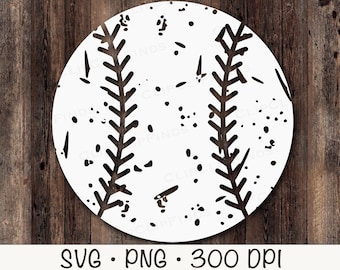 Baseball SVG, Grunge, Distressed Baseball SVG, Vintage Baseball, Vector Cut File, Baseball PNG, Sublimation, Instant Digital Download