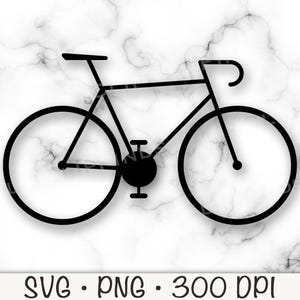 Fahrrad Silhouette SVG, Rennrad, Rennrad, minimalistisches Fahrrad Symbol, Vektordatei geschnitten, PNG transparenter Hintergrund, Clipart, Sofort Download