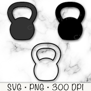 Kettlebell SVG, Kettlebell PNG, Kettlebell Clipart, Kettlebell Silhouette, Weights, Fitness, Gym, Digital Download File