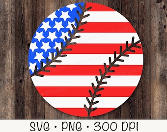 American Flag Baseball, Baseball, 4th of July, Patriotic, Sublimation, SVG, PNG, Instant Digital Download