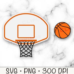 Panier de basket SVG, panier de basket PNG, clipart basket-ball, panneau de basket-ball, fichier vectoriel, téléchargement numérique
