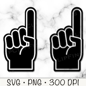 Doigt de mousse SVG, PNG de doigt de mousse, Clipart football, fan numéro un, sport, fichier vectoriel, téléchargement numérique