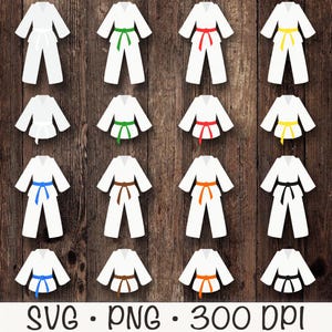 Karate Uniform SVG, Karate Suit PNG, Karate Clipart, Karate Belt, Taekwondo, Martial Arts, Digital Download