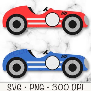 Raceauto SVG, vintage raceauto PNG, retro raceauto, sublimatie, verjaardag, babyshower, snel twee, blauwe auto, rode auto, digitale download