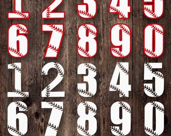 Baseball Numbers SVG, Baseball Numbers PNG, Baseball Stitch Numbers, Sublimation, Digital Download