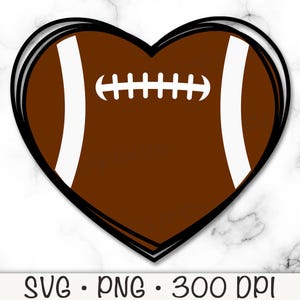 Football Heart PNG, Football Love SVG, Football Outline, Scribble, Hand-Drawn, Football Mom, Sublimation, Vector File, Digital Download