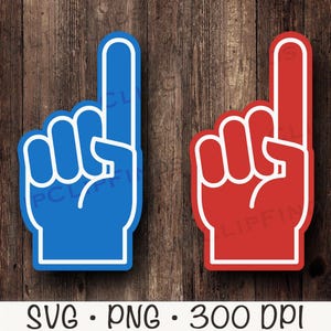 Doigt de mousse SVG, PNG de doigt de mousse, Clipart football, fan numéro un, sport, téléchargement numérique