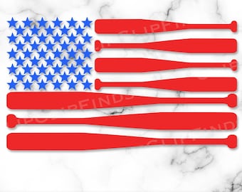 American Flag Baseball Bat, American Flag Bats, Patriotic Baseball, July 4th, SVG, PNG, Sublimation, Instant Digital Download
