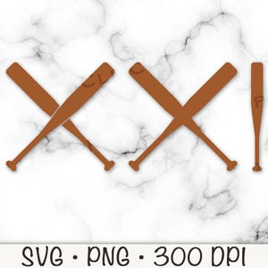 Skrzyżowany kij baseballowy SVG, Kij baseballowy SVG, Kij baseballowy PNG, Kij baseballowy Wektor, Sublimacja, Clipart, Natychmiastowe pobieranie cyfrowe