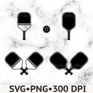 Pickleball SVG, Pickleball PNG, Clipart, Pickleball Silhouette, Crossed Paddle, Vector, Sublimation, T-Shirt Design File, Digital Download
