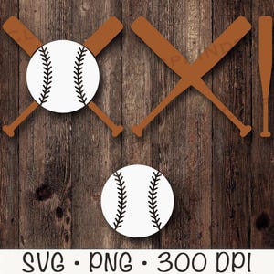Può includere: Due mazze da baseball in legno marrone incrociate con una palla da baseball bianca al centro. Le mazze sono su uno sfondo in legno marrone.