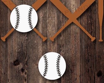 Crossed Bat with Baseball SVG, Bat SVG, Baseball Bat PNG, Vector Cut Layered, Monogram, Sublimation, Instant Digital Download