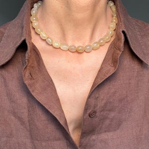 Golden Rutilated Quartz Necklace: Citrine Accent, Handmade Healing Crystal Jewelry