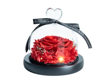 Flower Birthday Gifts for Women | Forever Preserved Real Rose in Glass Dome   Gift | Valentine Gift | Unique mothers Gift | Anniversary Rose