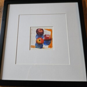 Original contemporary still life, framed oil