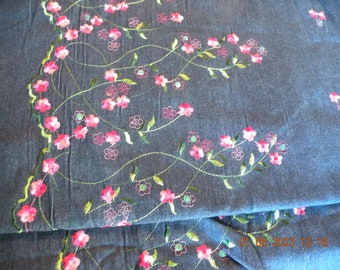 Embroidered Denim Fabrics - New end of Bolt