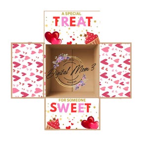Kit de adesivos para pacote de cuidados - Valentine Treat HappyValentines/CollegeCarePackage/Deployment/Military/Missionary/DecoratedBoxFlaps/Grandchild/