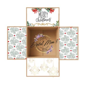 Care Package Sticker Kit -Merry Christmas Elegant /CollegeCarePackage/Deployment/Military/Missionary/DecoratedBoxFlaps/HappyHolidays/Present