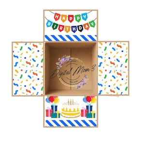 Kit de adesivos para pacote de cuidados - Feliz aniversário / Pacote de cuidados para faculdade / Implantação / Militar / Missionário / Abas de caixa decoradas / Neto / Presente de aniversário /