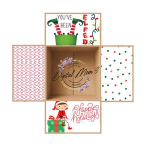 Zestaw naklejek na paczki z opieką - Youve Been Elfed /HolidayCarePackage/Deployment/Military/Missionary/DecoratedBoxFlaps/MerryChristmas/HappyHolidays