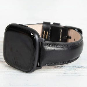 Personalized Leather Fitbit Versa Band, Handmade Watch Strap image 7