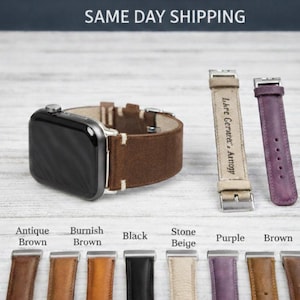 Personalized Leather Fitbit Versa Band, Handmade Watch Strap