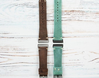 Handmade Leather Fitbit Band, Personalized Versa Sense Series