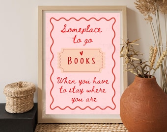 Book Lover Wall Art Print: Cozy Book Nook Decor (Digital Download