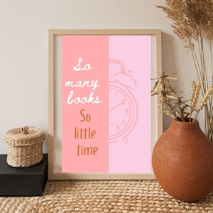 Book Lover Wall Art Print: Whimsical Pastel Library Decor (Digital Download