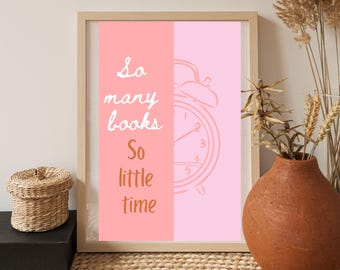 Book Lover Wall Art Print: Whimsical Pastel Library Decor (Digital Download