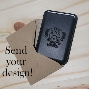Cartera/tarjetero magnético de cuero MagSafe perfecto para iPhone, Samsung y otros con carga inalámbrica.