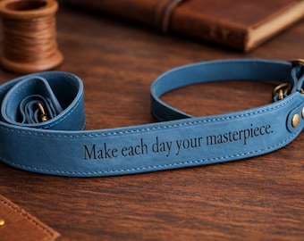 Correa de cuero genuino para cámara: ajustable, estilo vintage, herrajes de latón, para cámaras DSLR/SLR