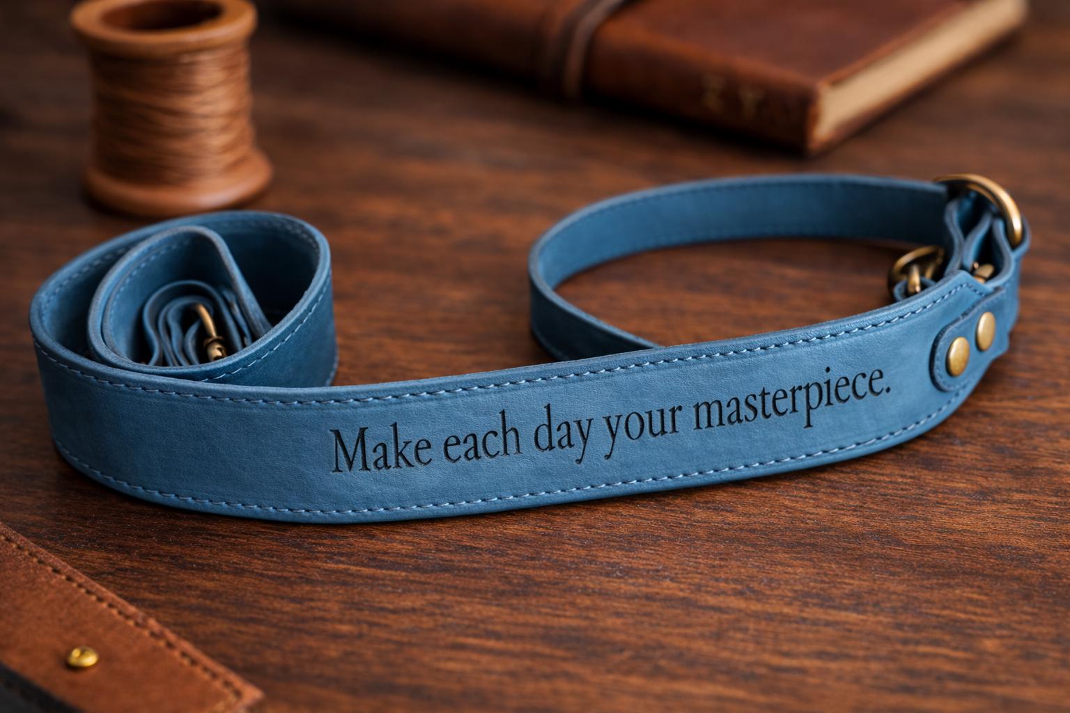 Genuine Leather Camera Strap - Adjustable Vintage Style, Brass Hardware, DSLR/SLR Cameras