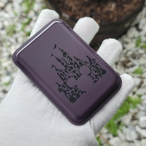 Cartera/tarjetero de cuero magnético con diseño de personajes de Disney Castle, perfecto con MagSafe para iPhone, Samsung y otros, con carga inalámbrica