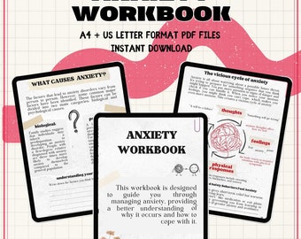 Diário de Ansiedade em PDF, Caderno de Exercícios, Planilhas de Terapia, Ferramenta de Psicologia, Recurso, Saúde Mental, Planejador de TCC