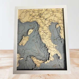 Mapa de profundidad del océano de Italia