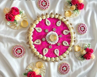 Peacock Rangoli with Tealight Holders, Diwali Floor Decoration, Rangoli Decor Indian Festival Home Decor Diya Rangoli Diwali Gift for guests