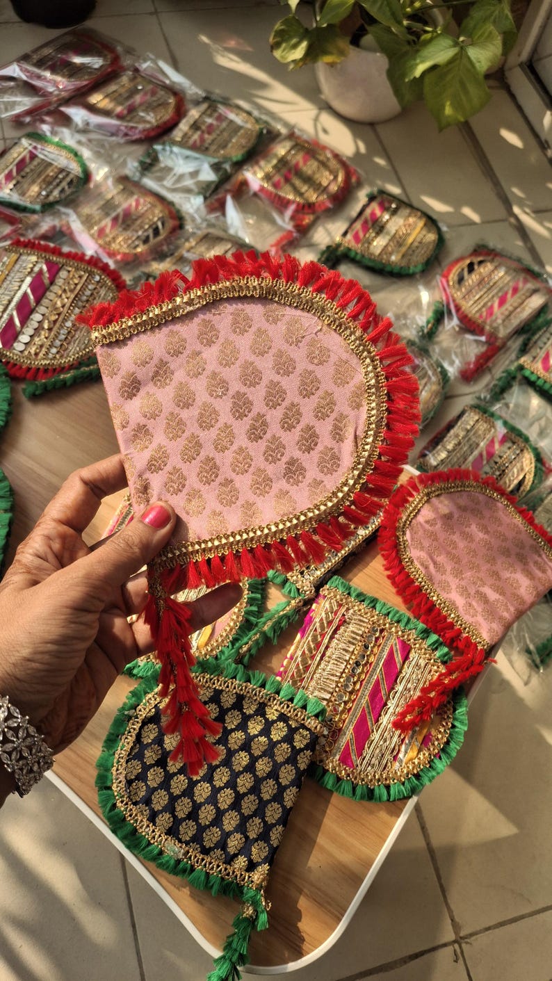 Hand fans for Party favors Indian Wedding Favors Baby Shower Giveaway Indian Sangeet Mehndi decorated South Asian Wedding Bridesmaid gifts image 13