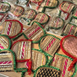 Hand fans for Party favors Indian Wedding Favors Baby Shower Giveaway Indian Sangeet Mehndi decorated South Asian Wedding Bridesmaid gifts image 14