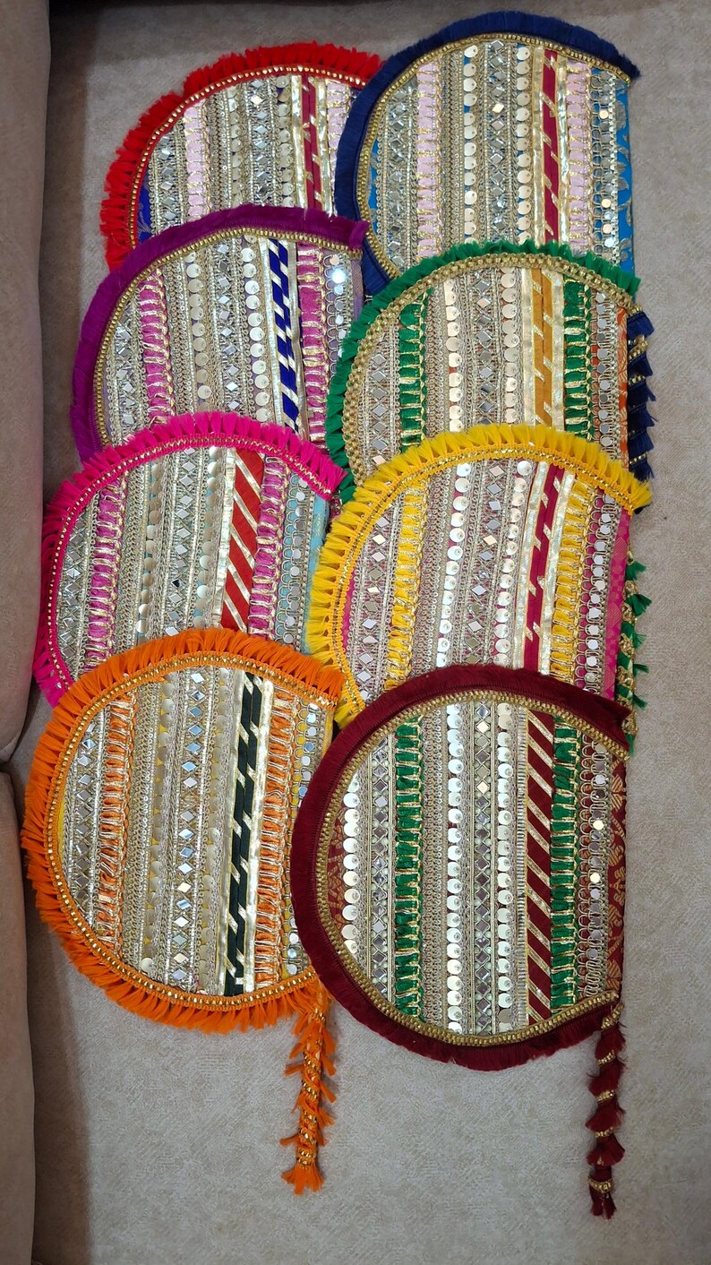 Hand fans for Party favors Indian Wedding Favors Baby Shower Giveaway Indian Sangeet Mehndi decorated South Asian Wedding Bridesmaid gifts image 10