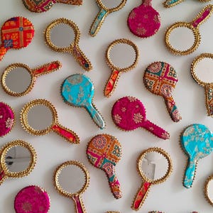 50 Decorative Hand mirror wedding party favors Nikkah dholki giveaways haldi mehndi baby shower traditional bridesmaids gifts Indian
