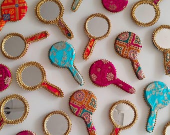 Decorative Hand mirror wedding party favors Nikkah dholki giveaways haldi mehndi baby shower traditional bridesmaids gifts Indian