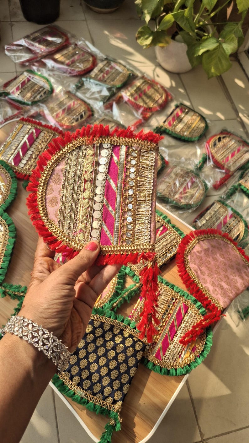 Hand fans for Party favors Indian Wedding Favors Baby Shower Giveaway Indian Sangeet Mehndi decorated South Asian Wedding Bridesmaid gifts image 12