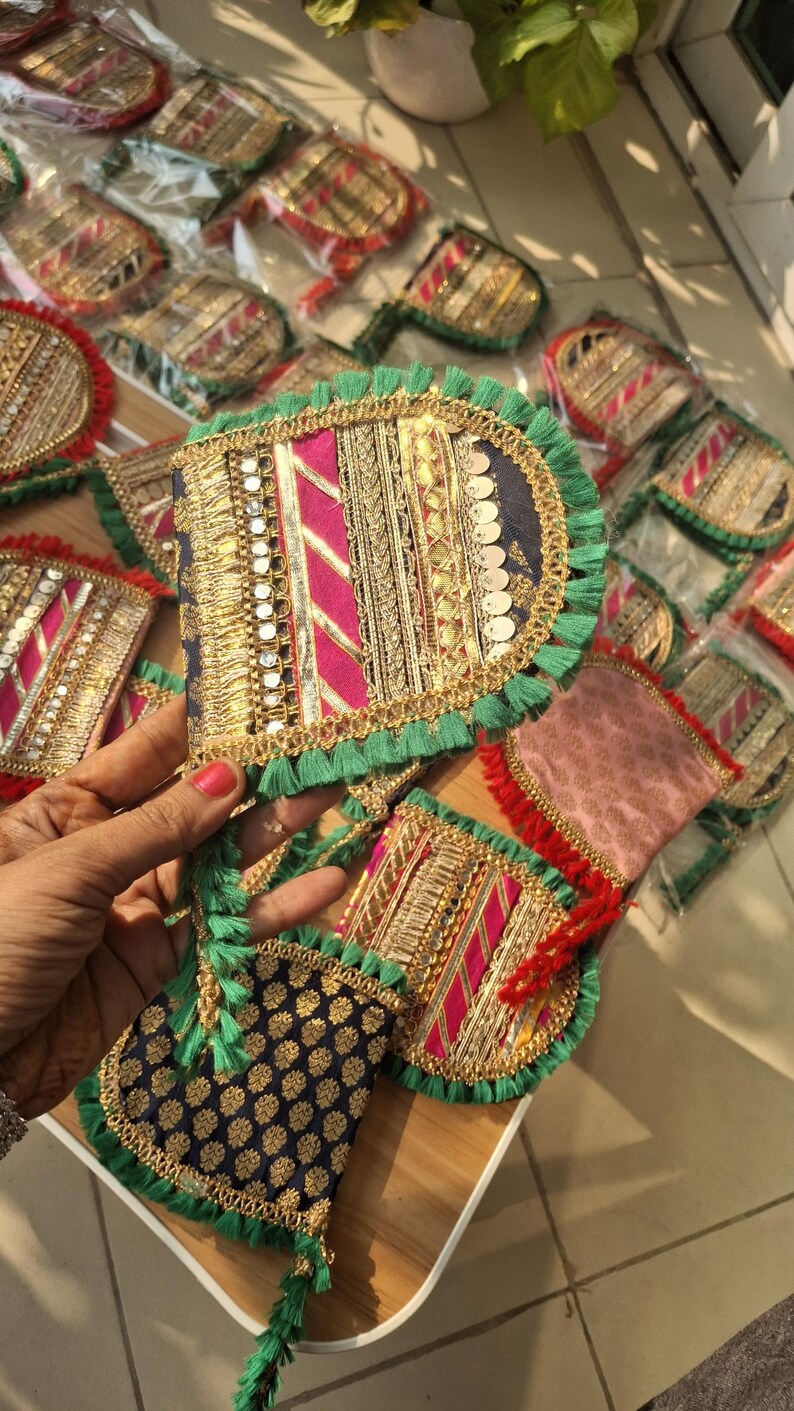 Hand fans for Party favors Indian Wedding Favors Baby Shower Giveaway Indian Sangeet Mehndi decorated South Asian Wedding Bridesmaid gifts image 9