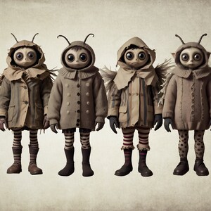 Pacchetto di clipart di bambole spaventapasseri inquietanti: kit per diario di Halloween (download digitale)