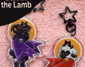 Cult of the Lamb Unholy Duo Acrylic Charm: Double-Sided Print Keychain